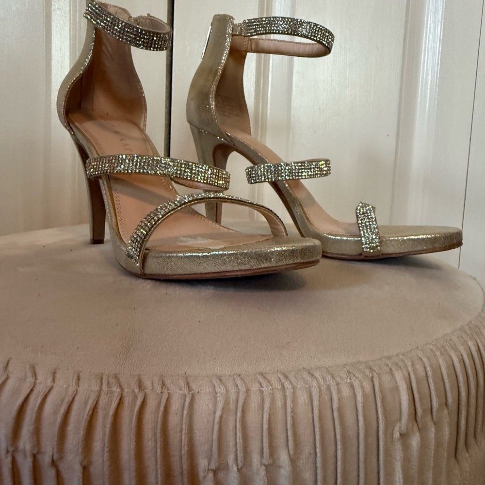 Elegant Gold Strappy Heels